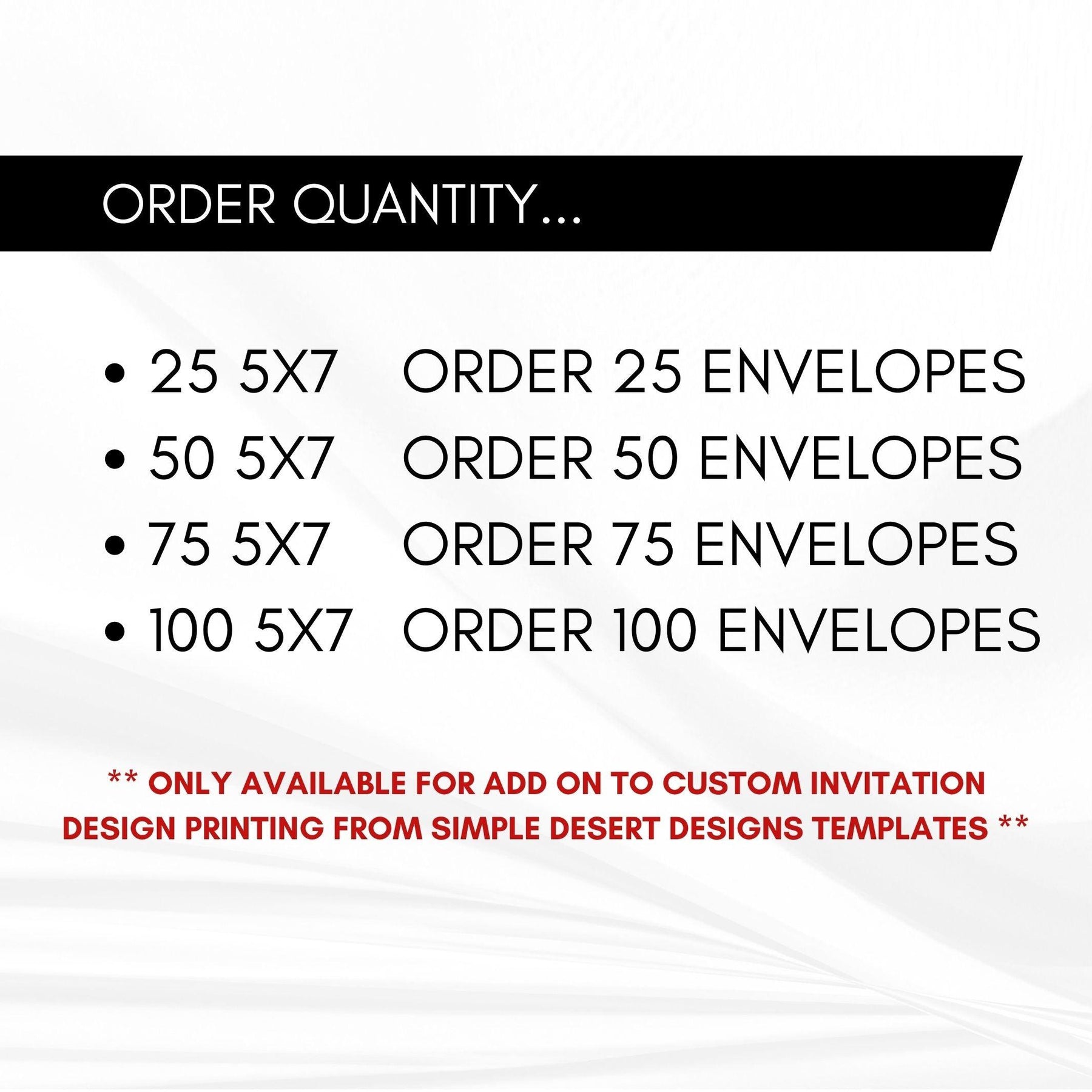 Premium Envelope Add On – Simple Desert Designs