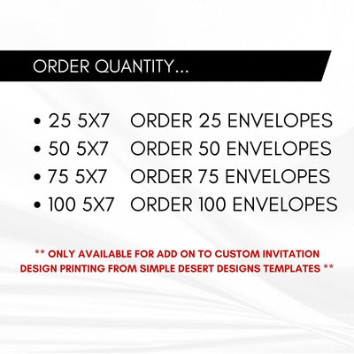 Premium Envelope Add On - Simple Desert Designs