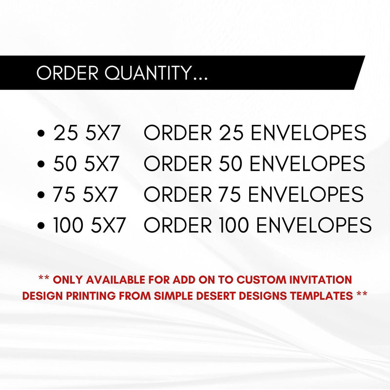 Premium Envelope Add On - Simple Desert Designs