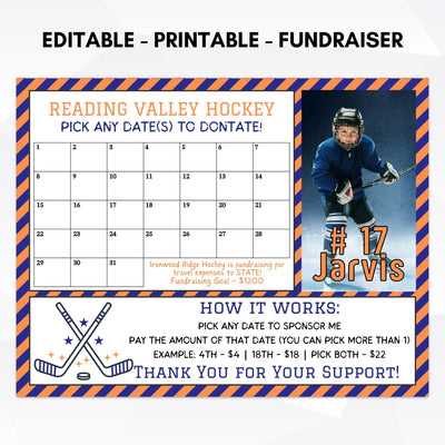 editable printable hockey team competition fundraiser template
