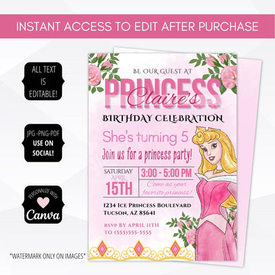 Princess party invite