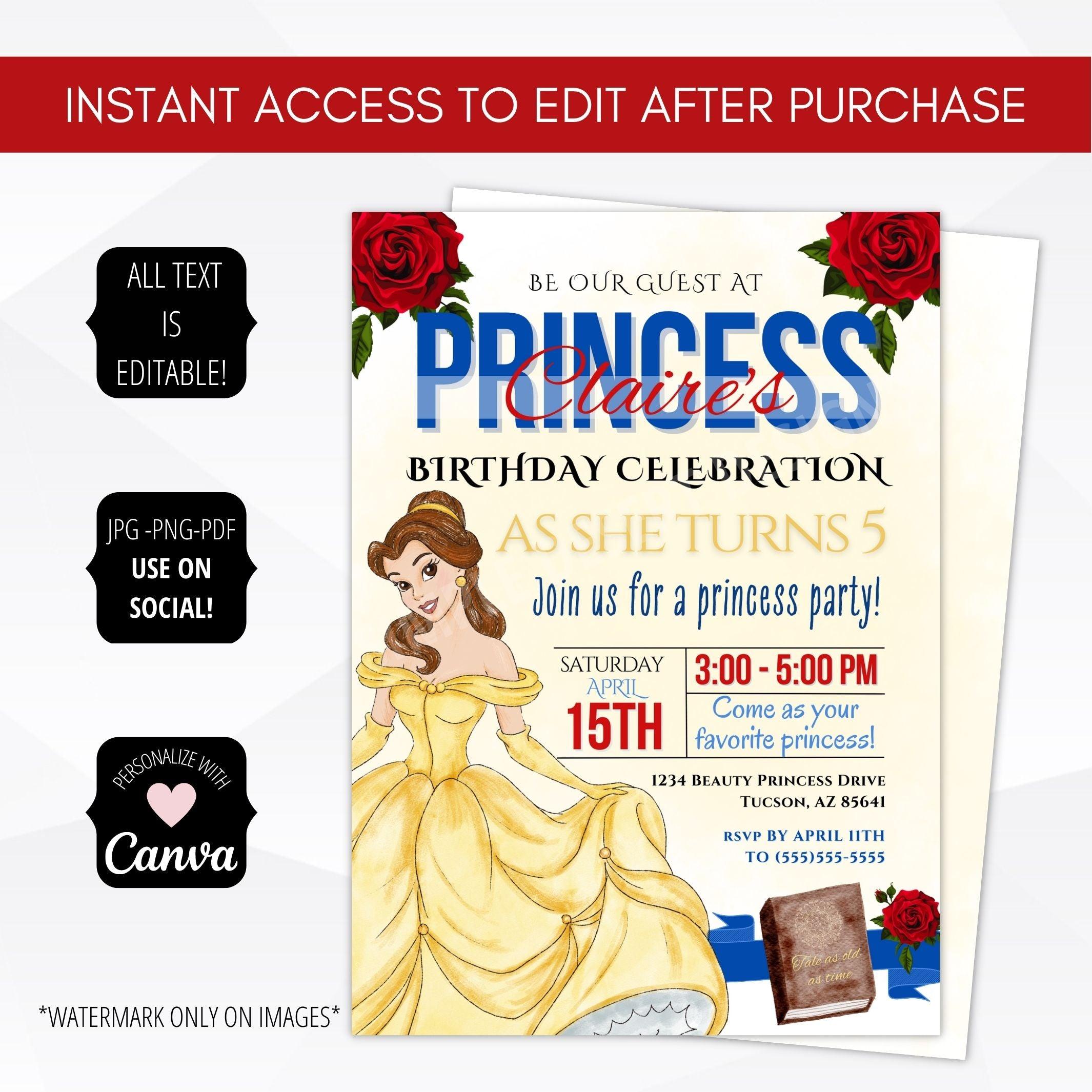 Princess party invite