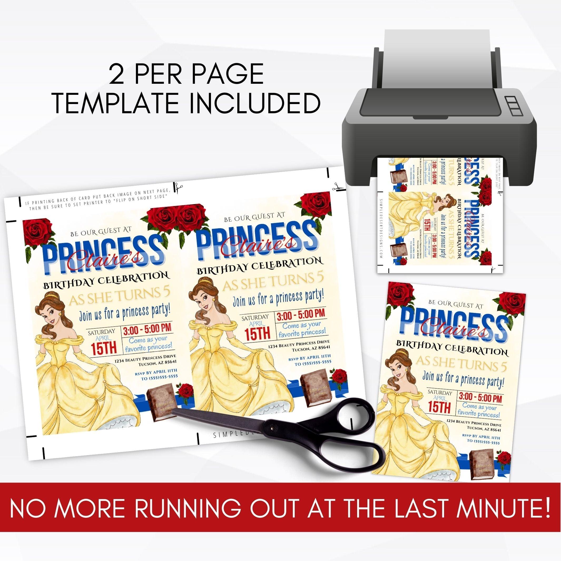 Princess themed invitation