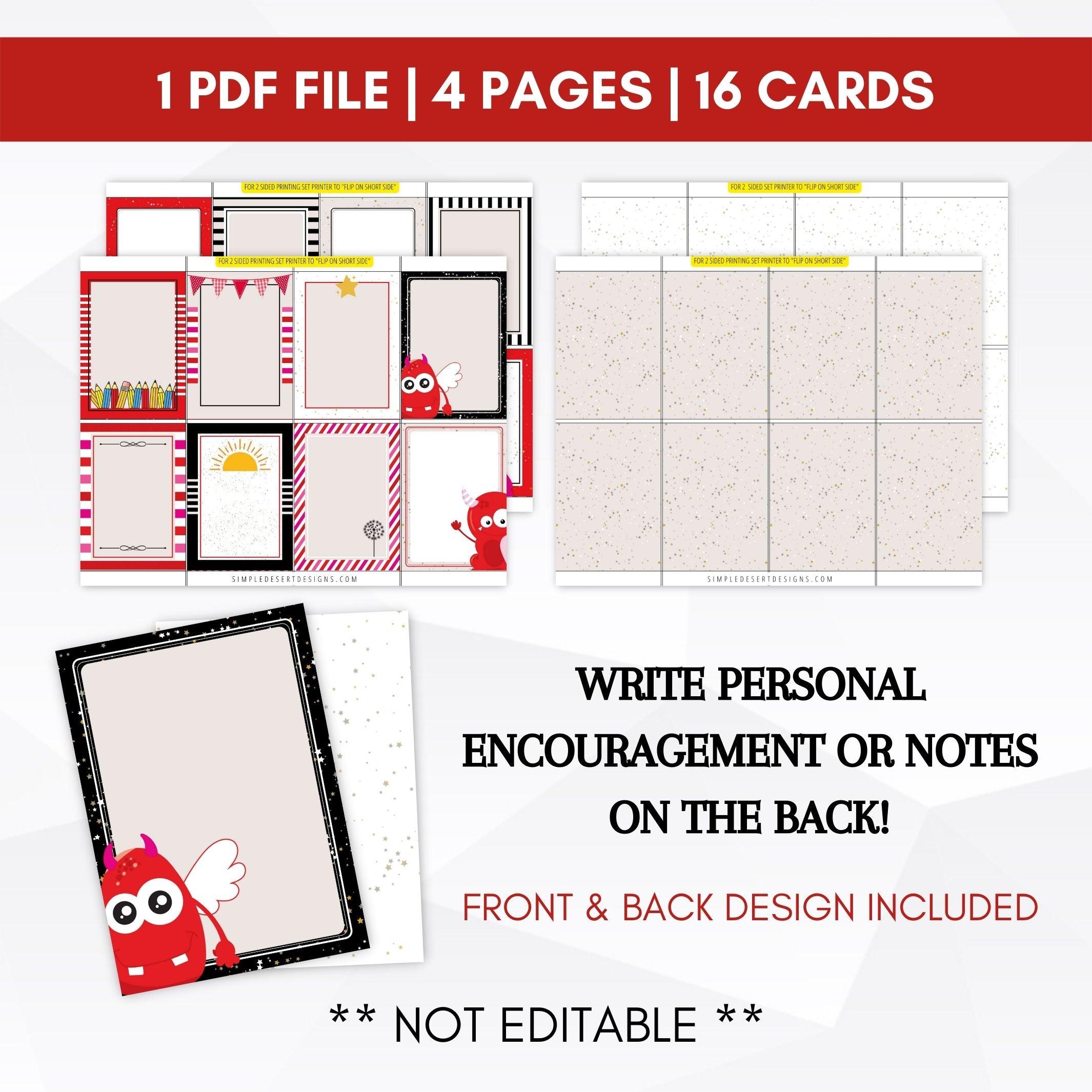 encouragement note cards for kids
