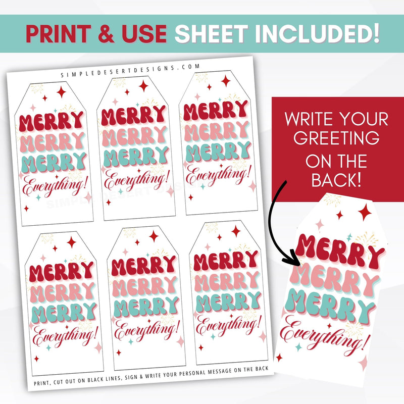 fun vintage merry everything gift tags for the holidays