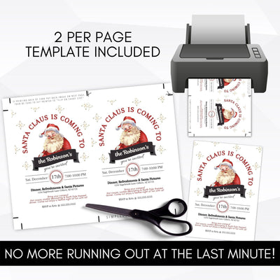 santa themed dinner party invitation