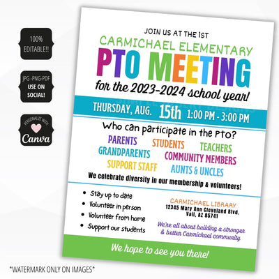 pta meeting flyer