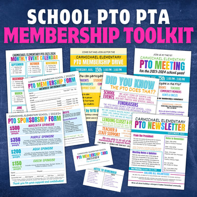 fully customizable school pto or pta membership tooklit for pta presidents and pto leaders