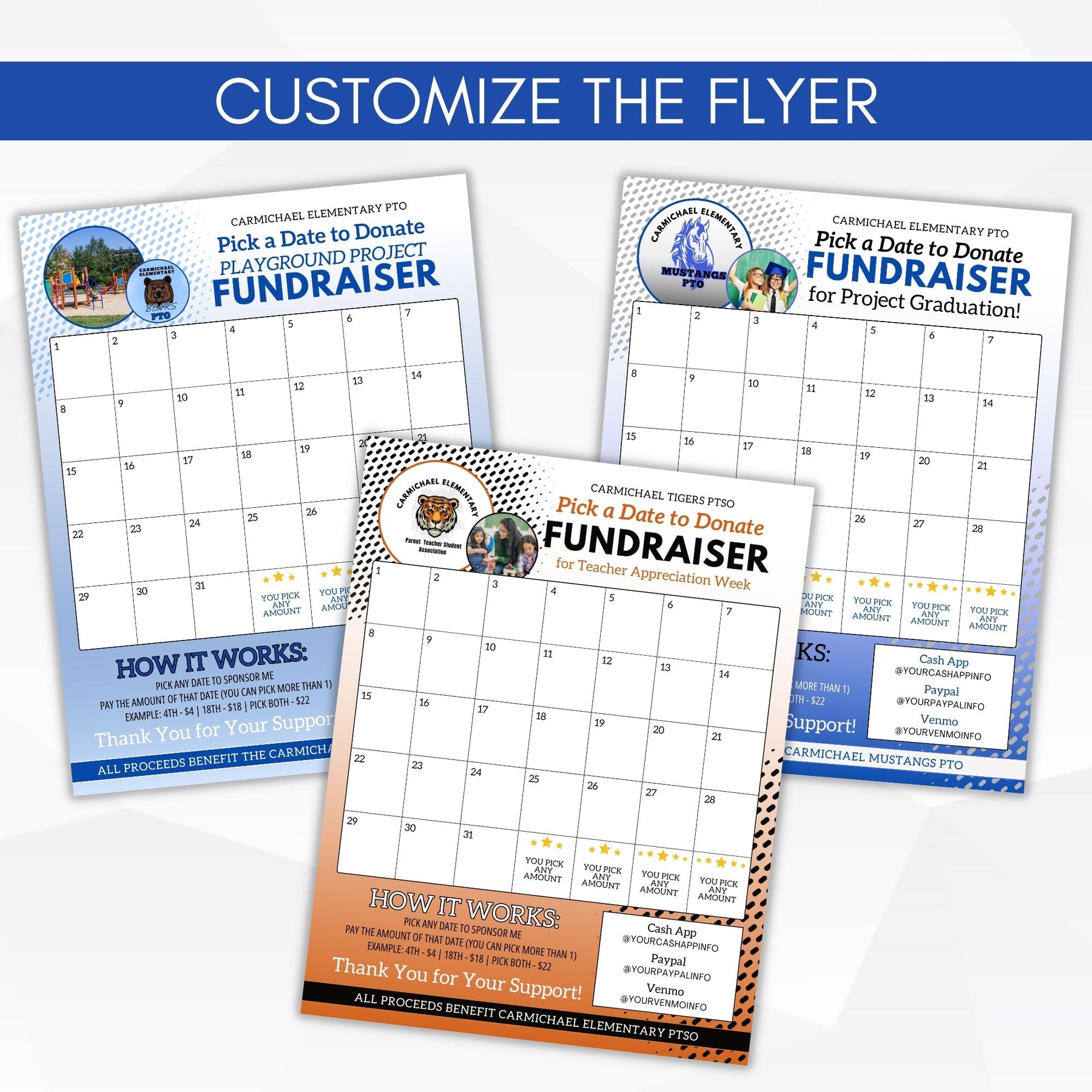 Pto Day Raffle Sign School PTO PTA Calendar Fundraiser Template – Simple Desert Designs