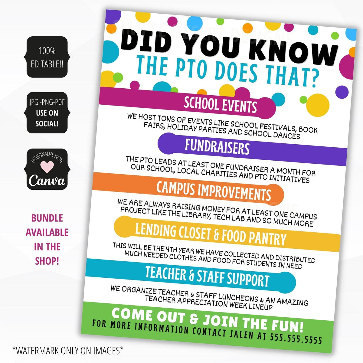 Editable PTO Flyer Template - Simple Desert Designs