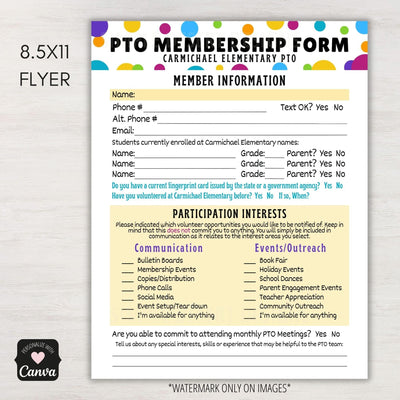 pta membership form