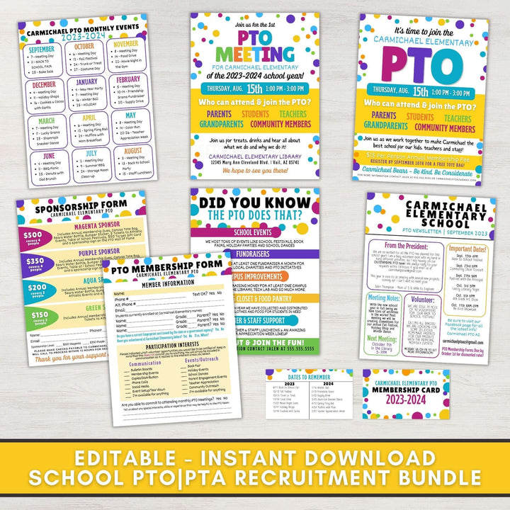 Pto Designs PTO Membership Toolkit PTA Forms Bundle – Simple Desert Designs