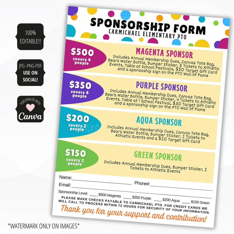 sponsorship form template