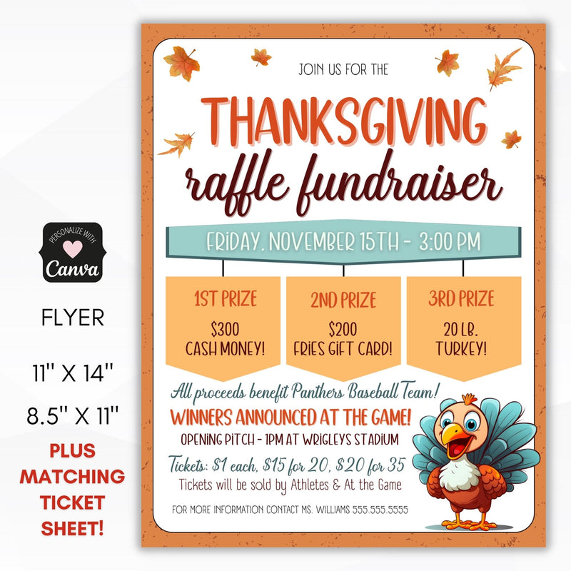 thanksgiving raffle ticket flyer