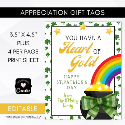 Rainbow St Patricks Day tags