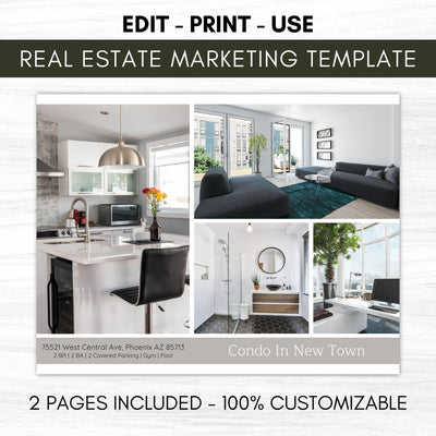 Real Estate Marketing Template 2 Pg - Simple Desert Designs