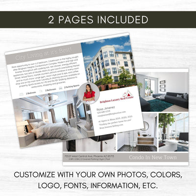 Real Estate Marketing Template 2 Pg - Simple Desert Designs