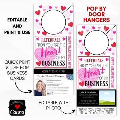 February pop by door hanger tags