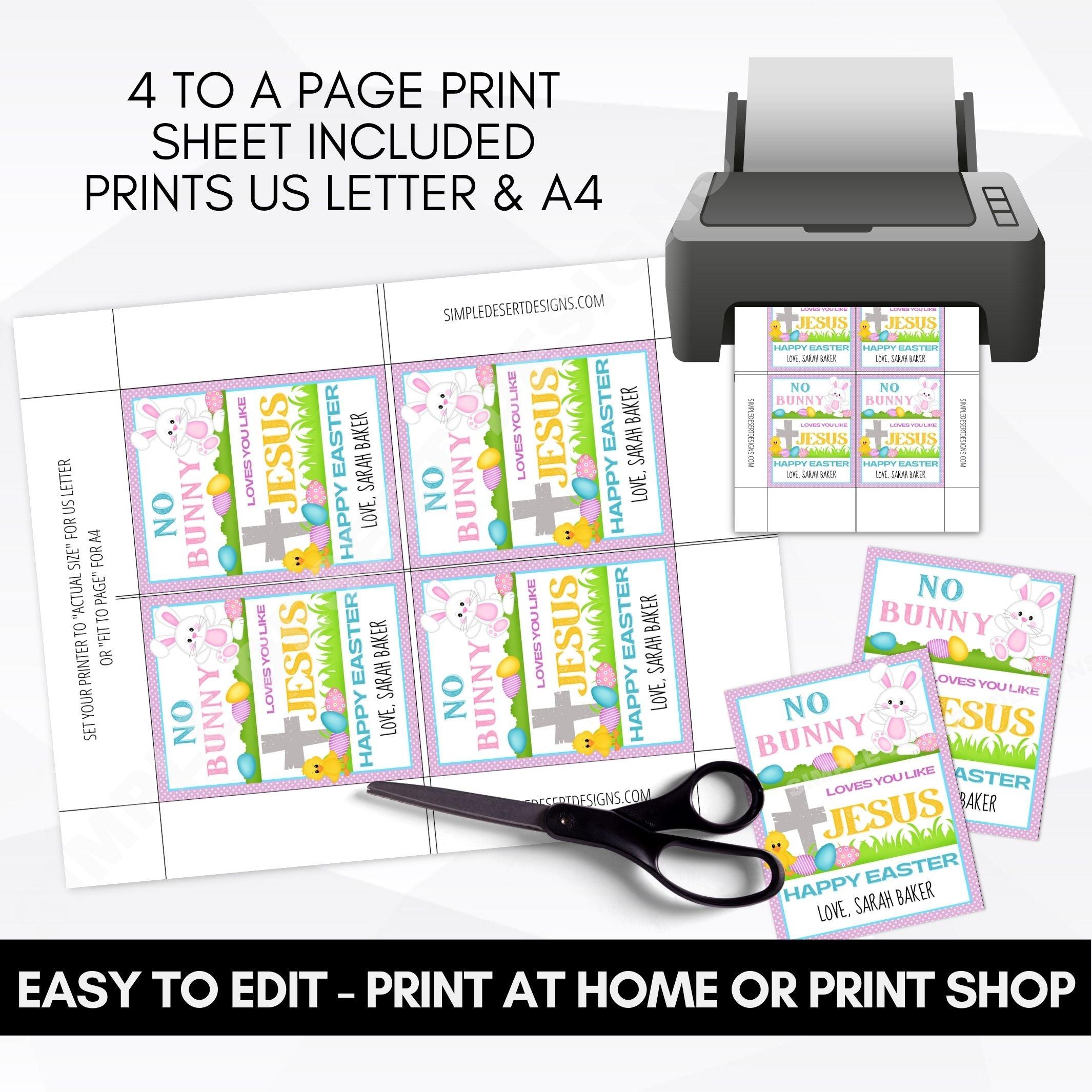 Religious Easter Gift Basket Party Favor Tags