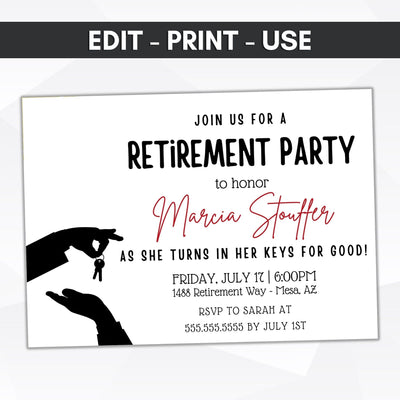 coworker office organization retirement party invitation