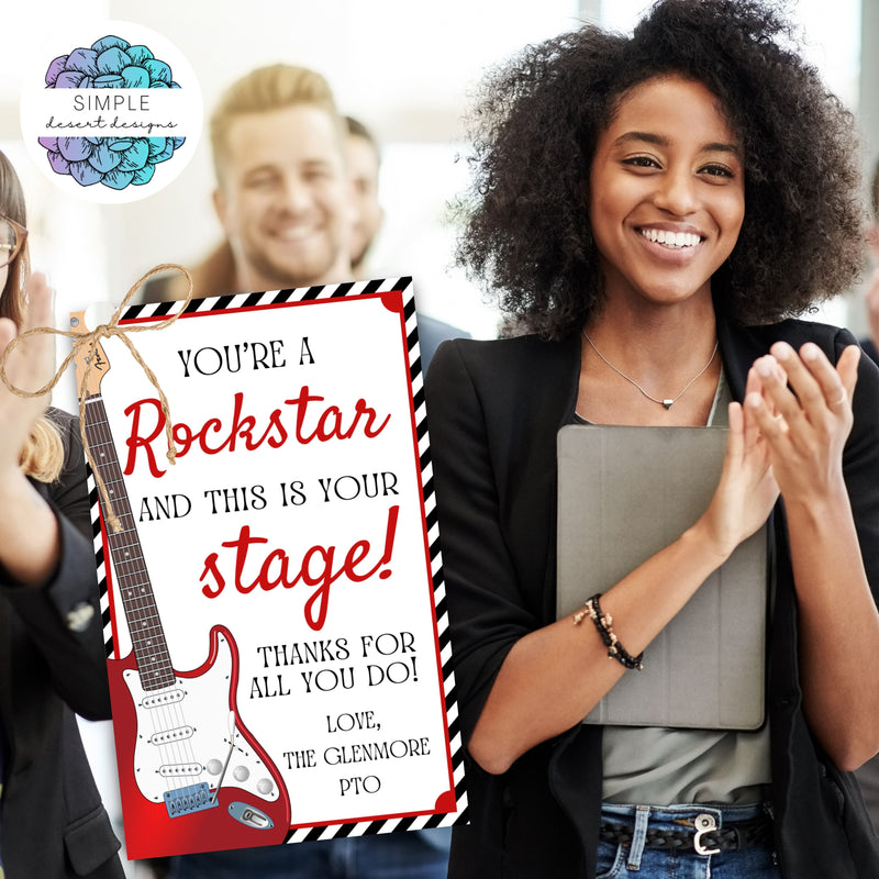 youre a rockstar theme appreciation tags for teachers nurse students employees staff