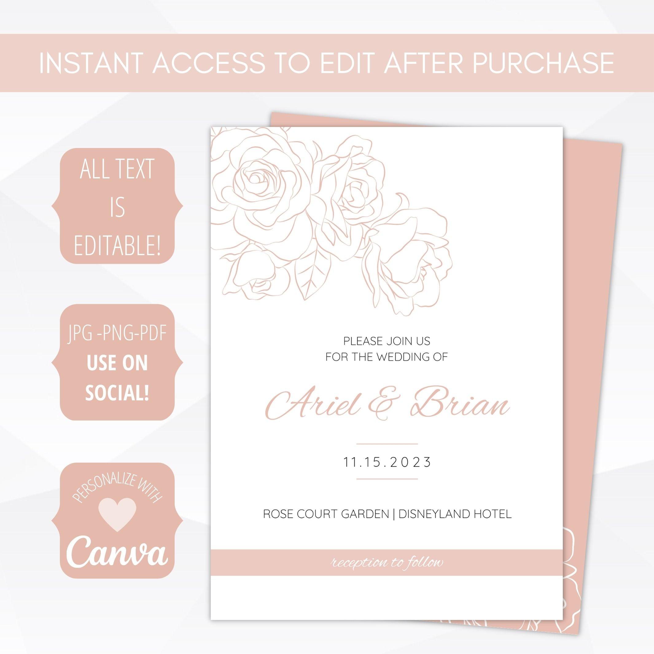 flower garden outdoor wedding invitation template