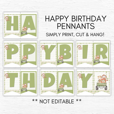 wild one happy birthday sign printable