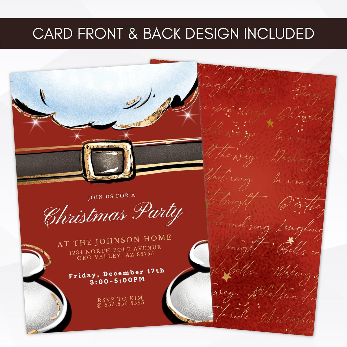 Santa Christmas Party Invitation - Simple Desert Designs