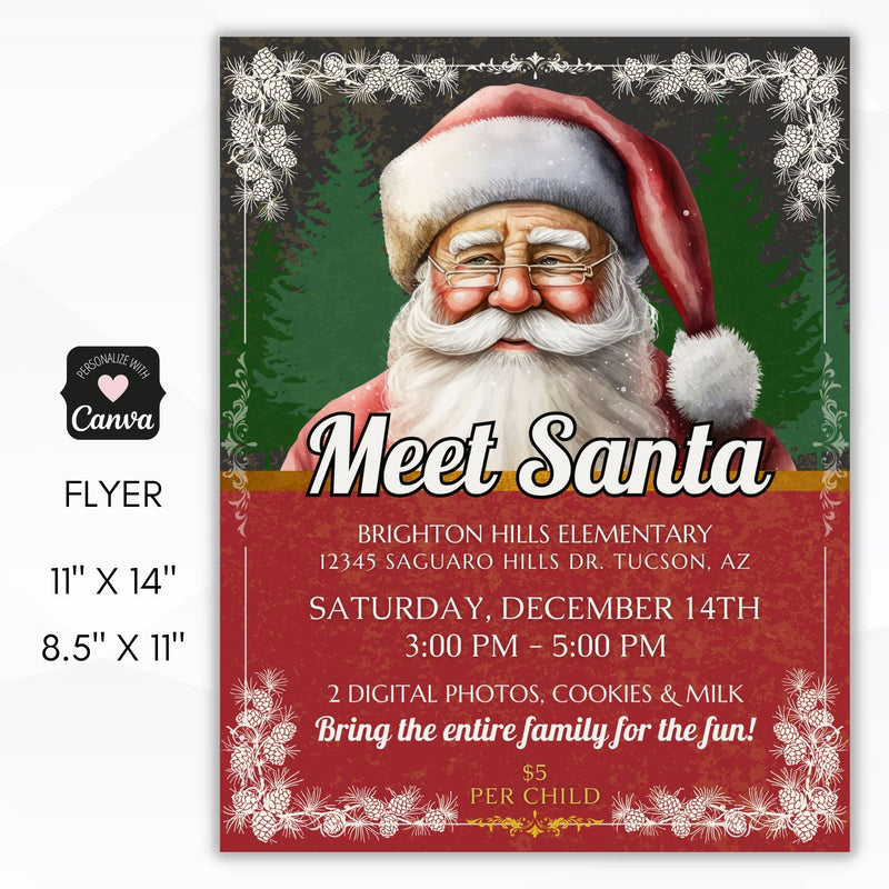 watercolor santa claus flyers image