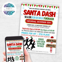 Santa Dash Christmas Fundraiser Flyer – Simple Desert Designs