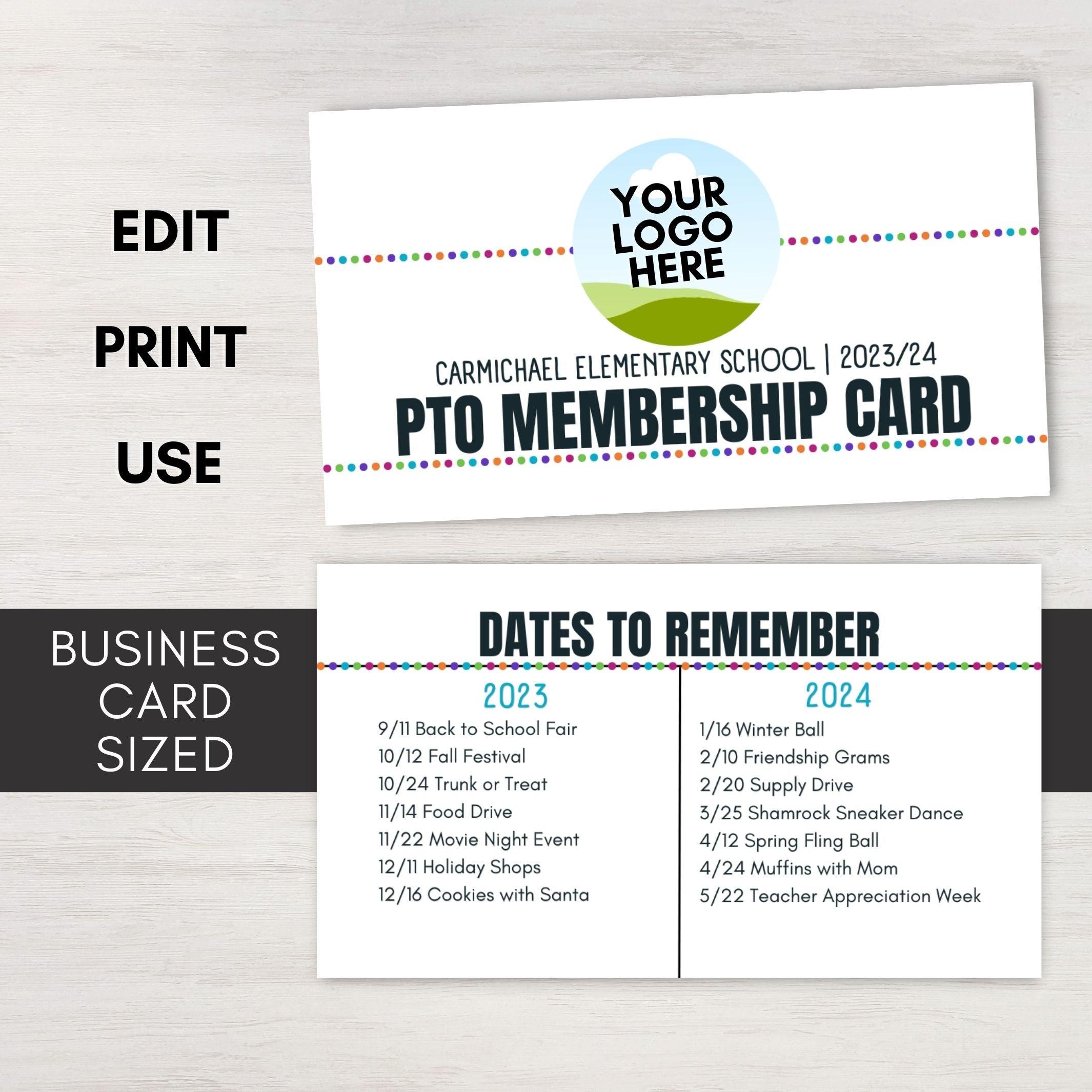 Pto Design Card School PTO Membership Card Template – Simple Desert Designs