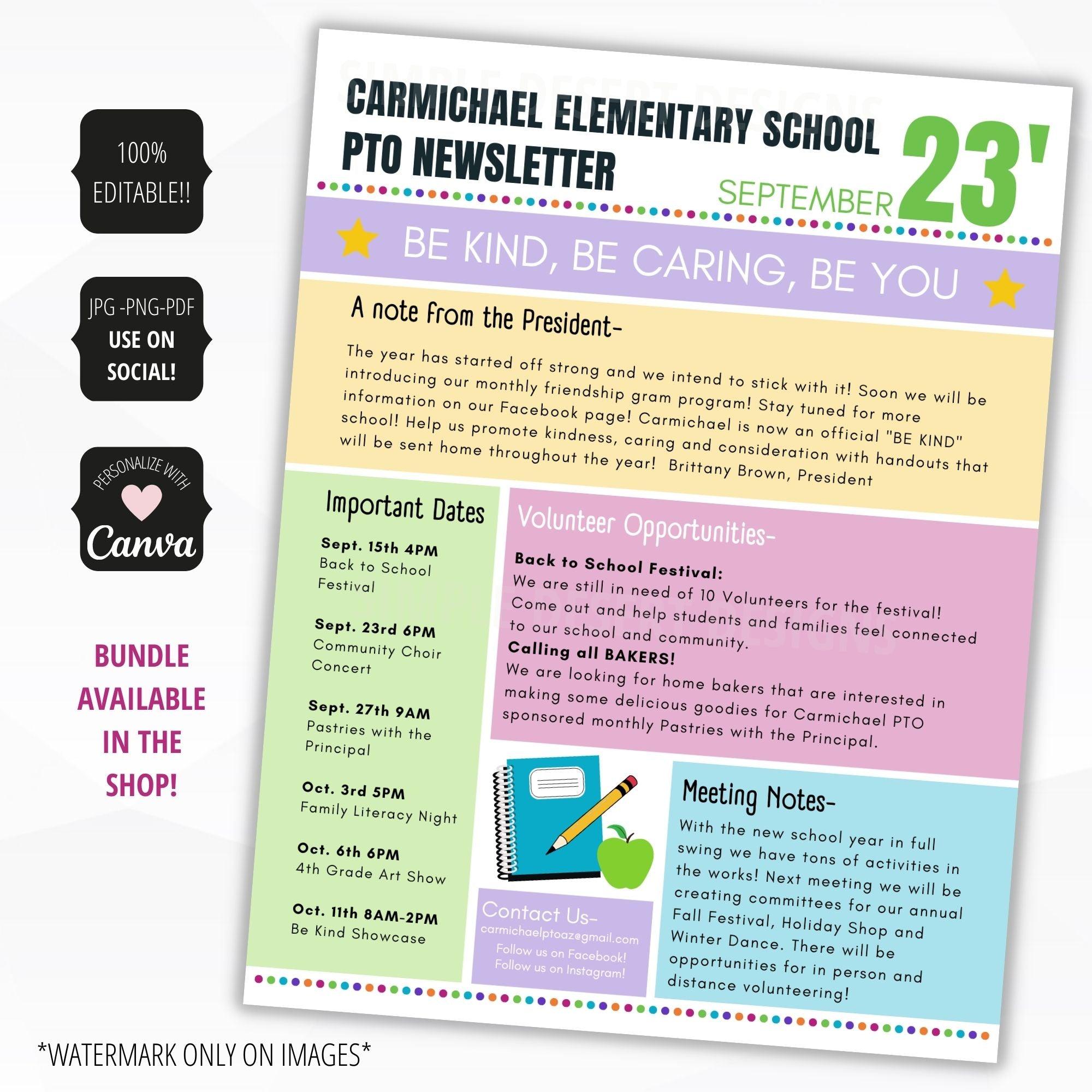 school newsletter template