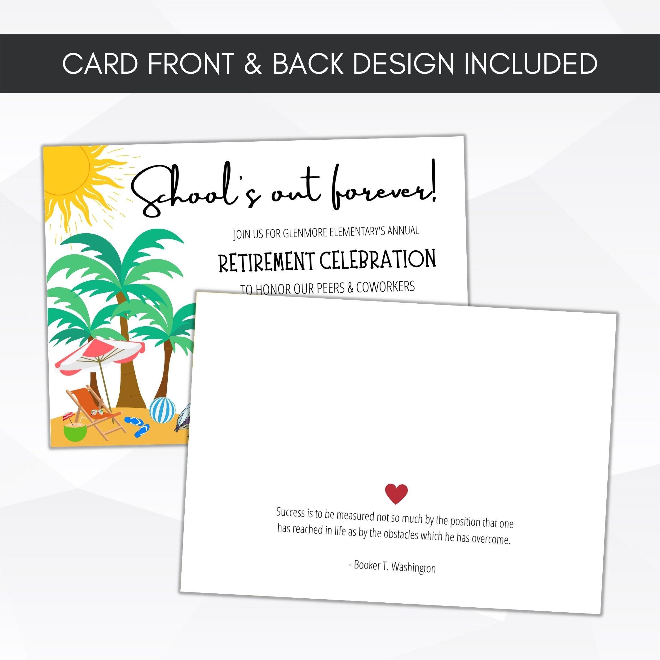 teacher retirement party invite school's out forever
