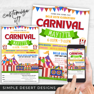 school fundraiser flyers for carnival or festival fundraiser