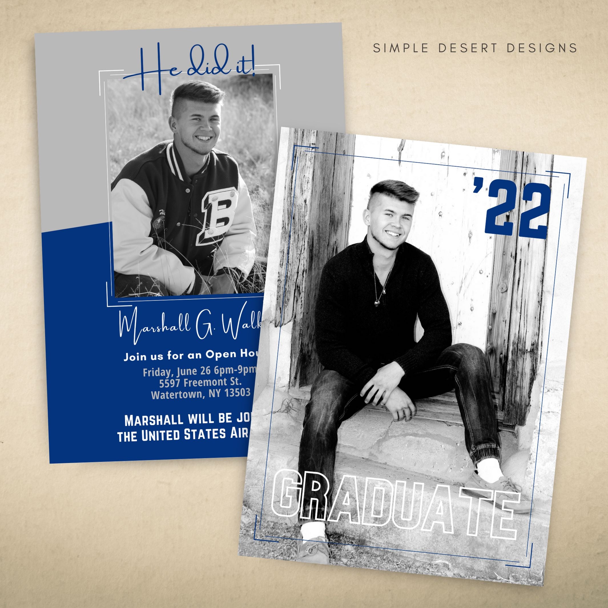 School Colors Graduation Announcement – Simple Desert Designs