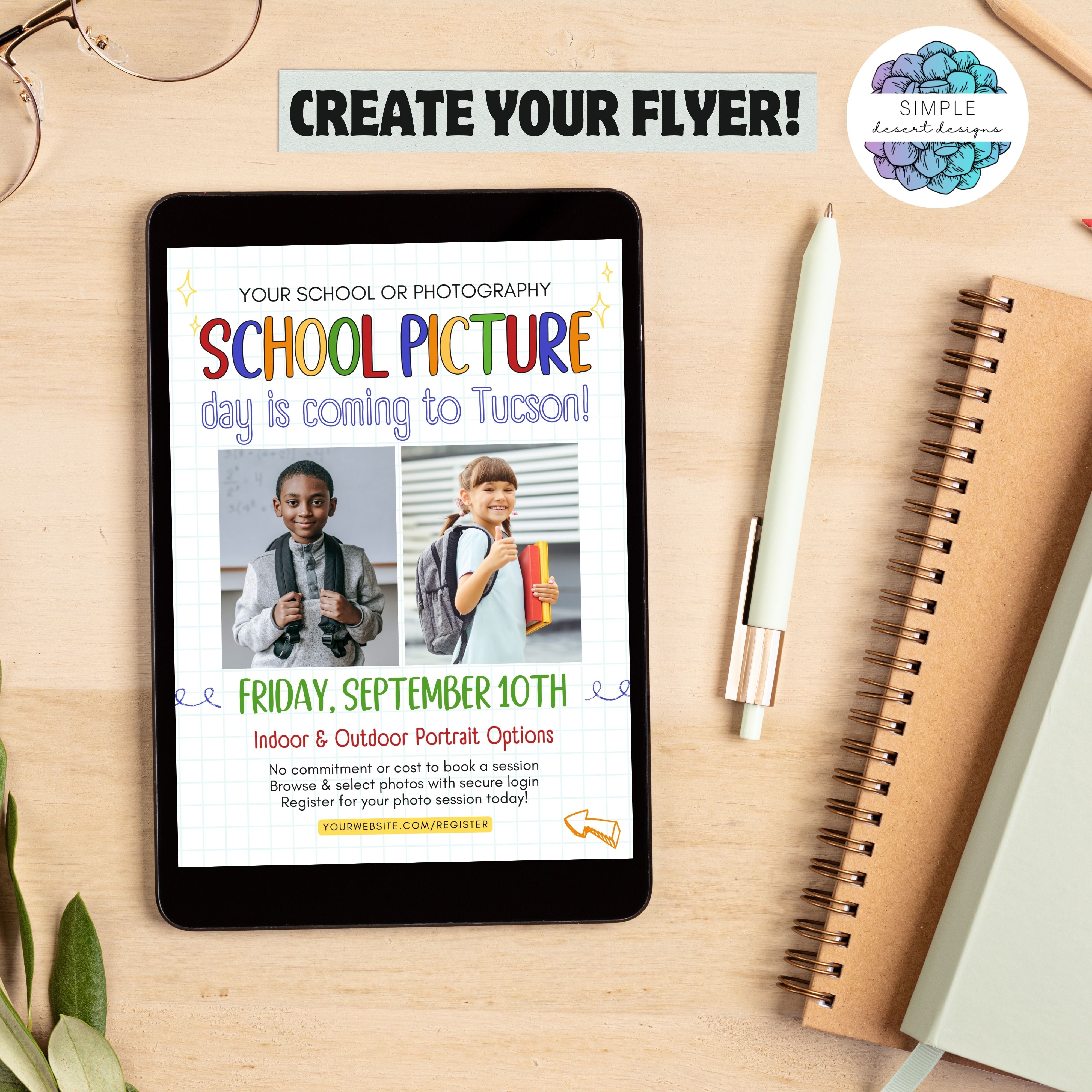 customizable school picture day flyers