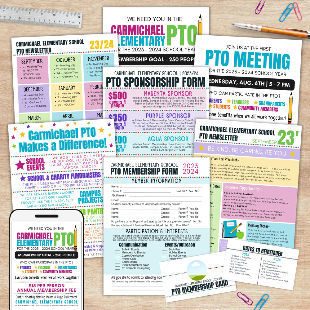 Editable PTO Membership Forms Toolkit - Simple Desert Designs