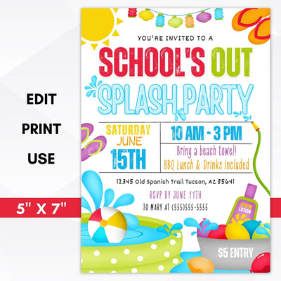Splash party invitation