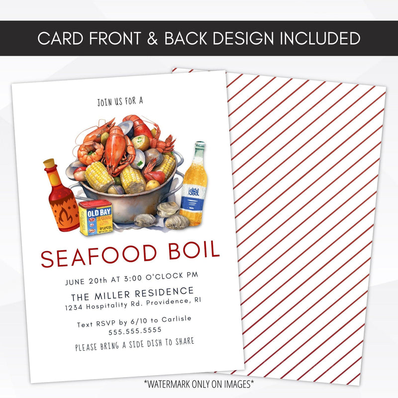 Seafood Boil Invitation Template Simple Desert Designs