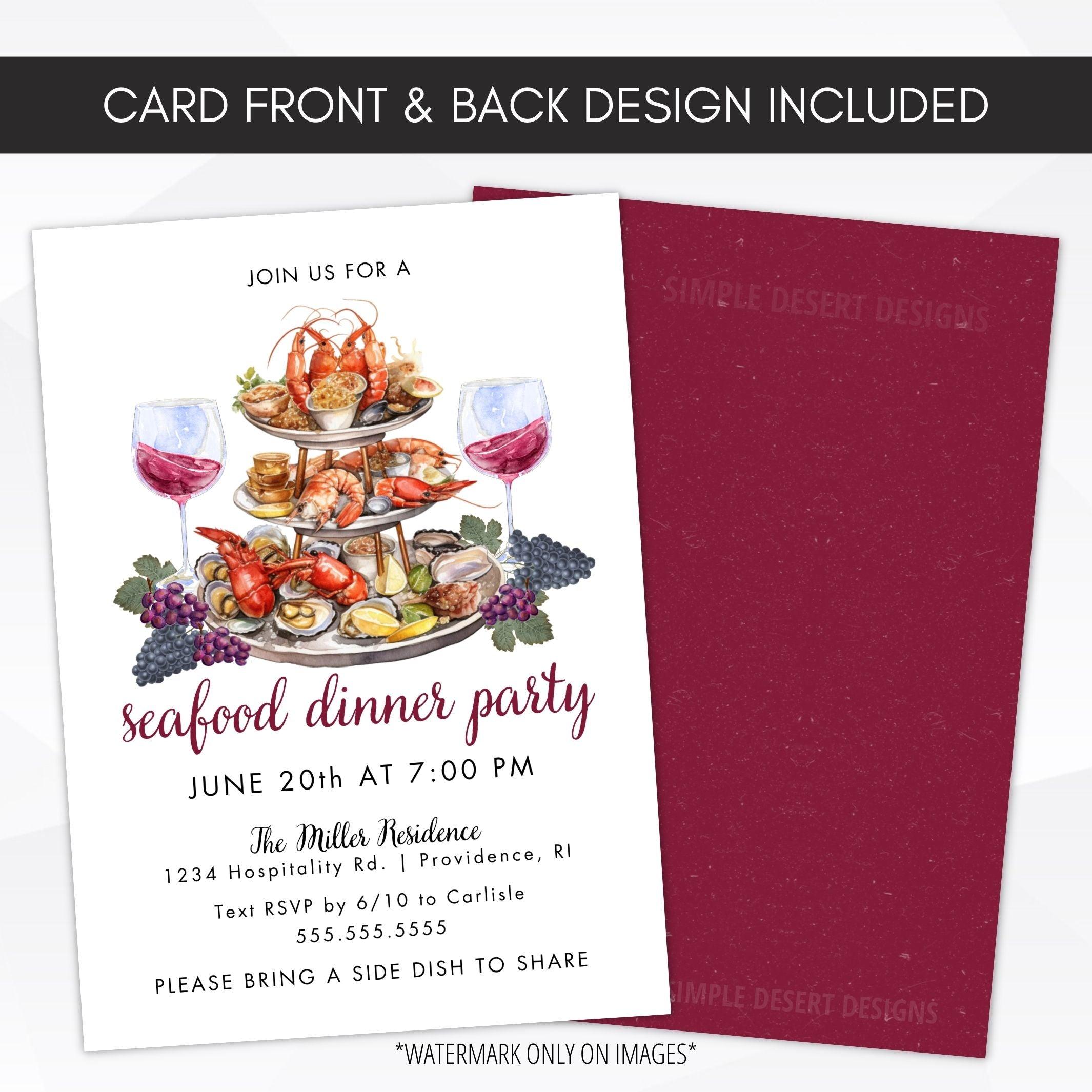 Seafood Buffet Invitation Seafood Invitation Etsy