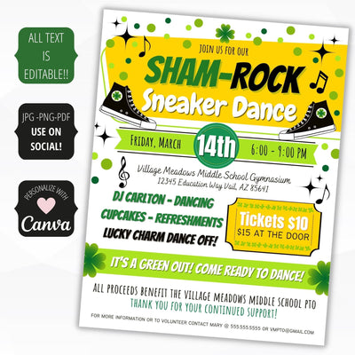 st patricks day school dance theme flyer ideas