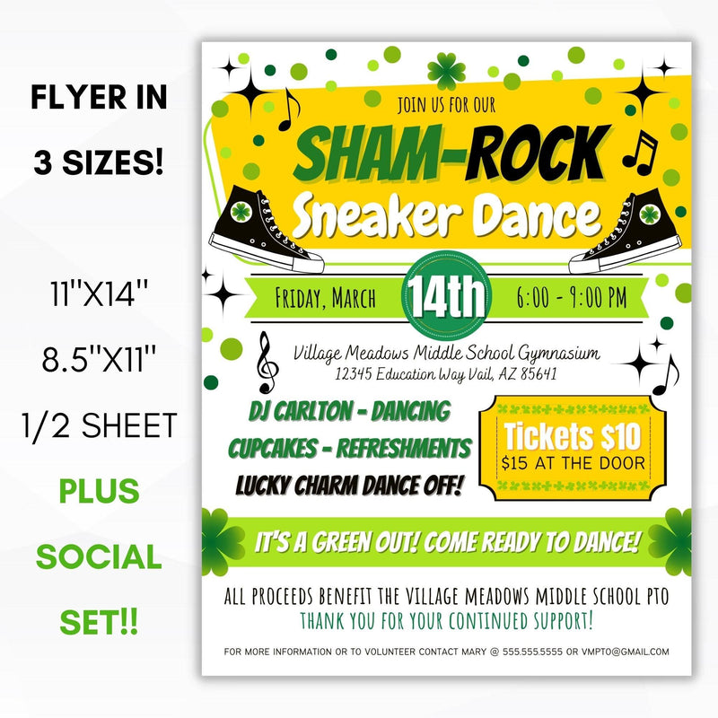 st patricks day dance theme flyer