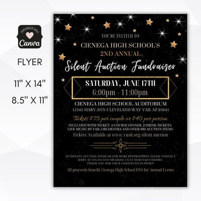 silent auction fundraiser flyer