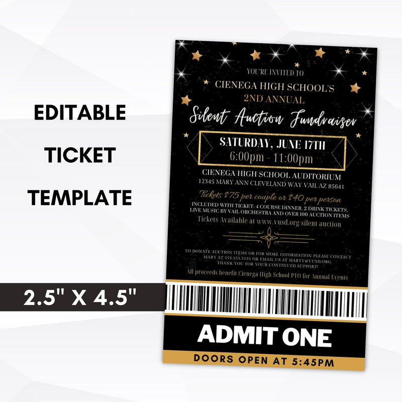 editable fundraiser tickets