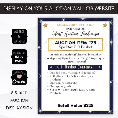 auction display signs template