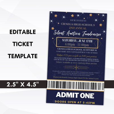 editable fundraiser tickets