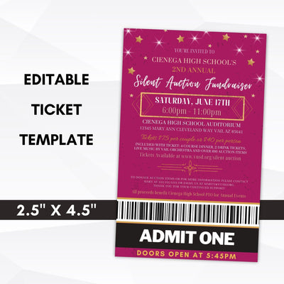 editable fundraiser tickets