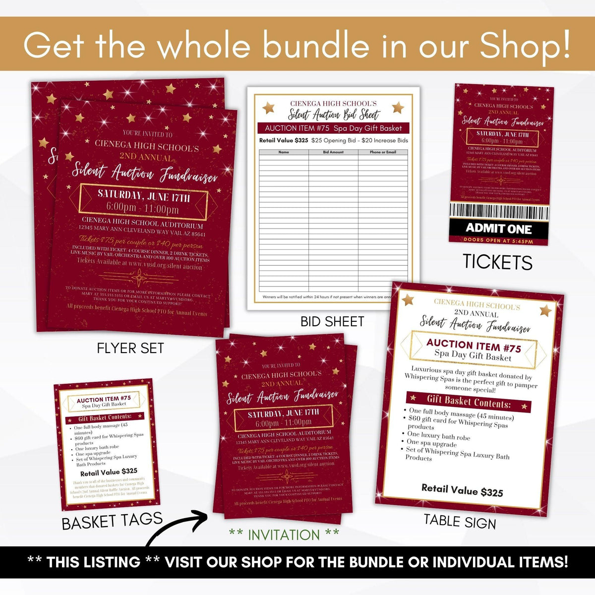 Silent Auction Invitation Template - Simple Desert Designs