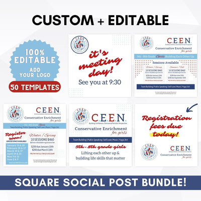 pto pta social media template bundle