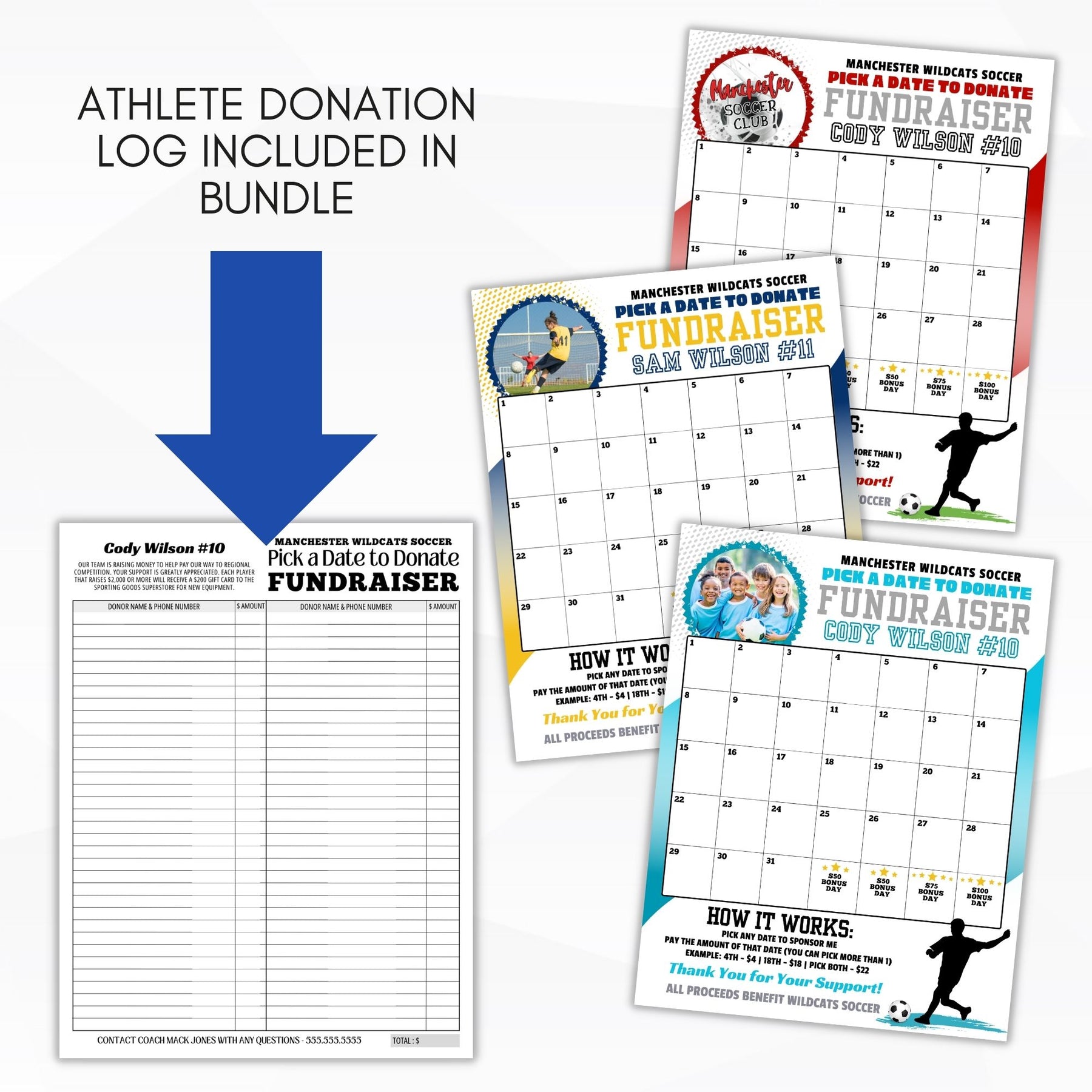 Soccer Calendar Fundraiser Template Simple Desert Designs